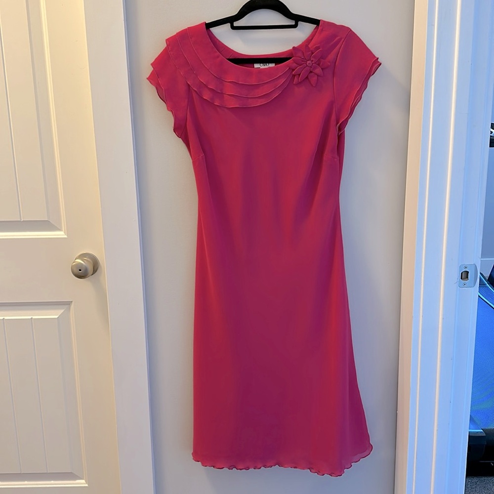 Cato size 14 pink dress with flower accent.
